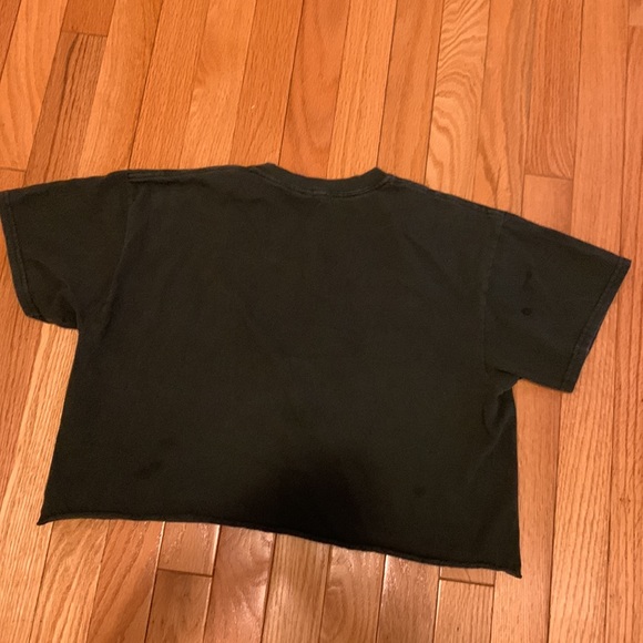 Brandy Melville cropped t-shirt. Hunter green and white. One size. Make offer! - Picture 2 of 3